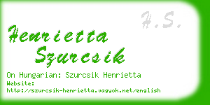 henrietta szurcsik business card